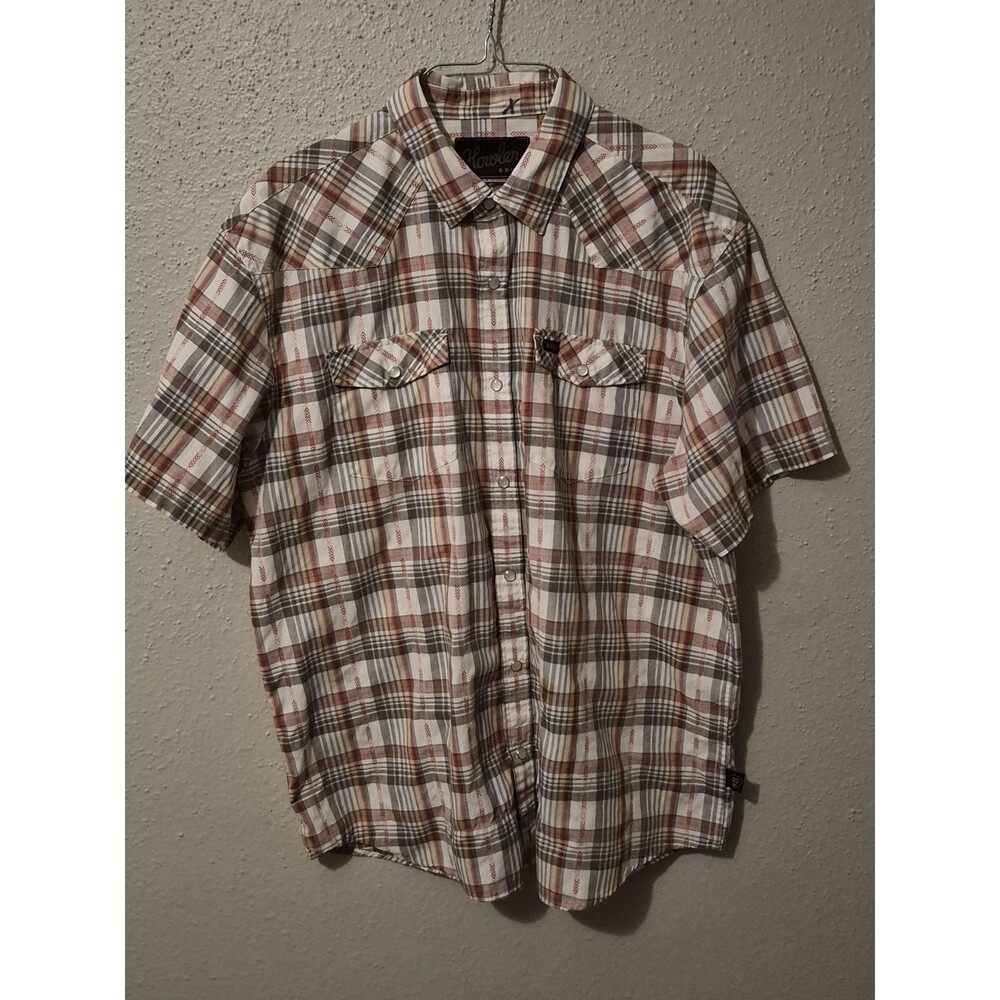 Howler Bros Shirt Mens Large Gray Plaid H Bar B Western Pearl Snap Yoke Outdoor